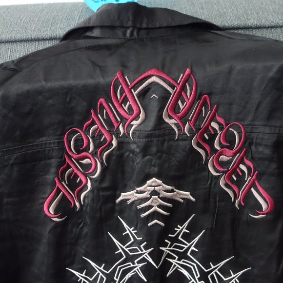 Diesel 100% Rayon-Viscose Casual Button Down Short Sleeve Black Shirt Size S - Picture 8 of 14